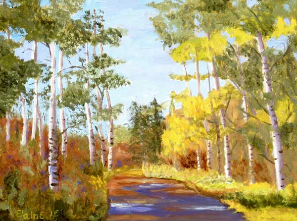 Bitterroot Ponderosa: Oil painting of ponderosa pines in Montana